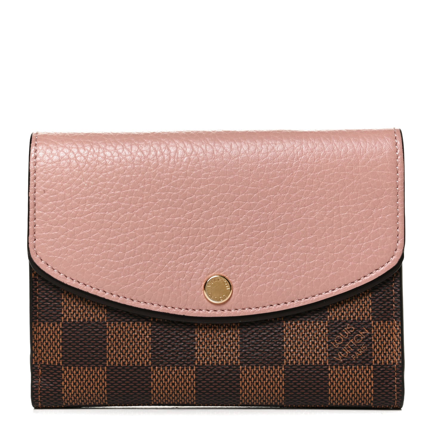 Damier Ebene Normandy Compact Wallet Rose Ballerine