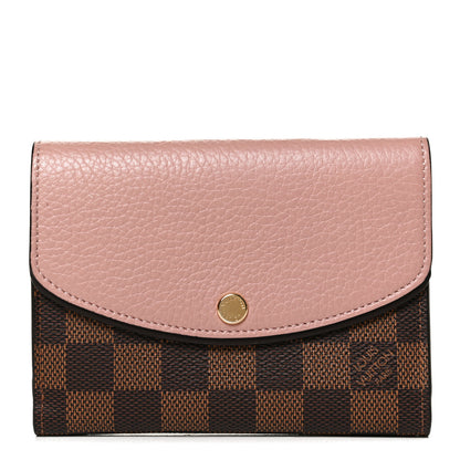 Louis Vuitton Damier Ebene Normandy Compact Wallet Rose Ballerine 1 of 10