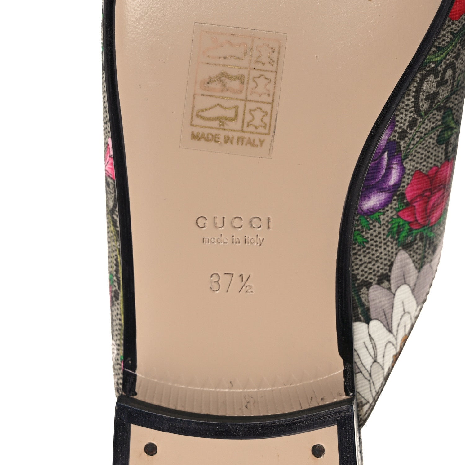 Gucci GG Supreme Monogram Flora Womens Princetown Slippers 37.5 Beige Ebony Multicolor Rosso 5 of 8