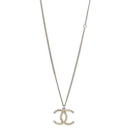 Chanel Crystal CC Pendant Necklace Gold 1 of 6