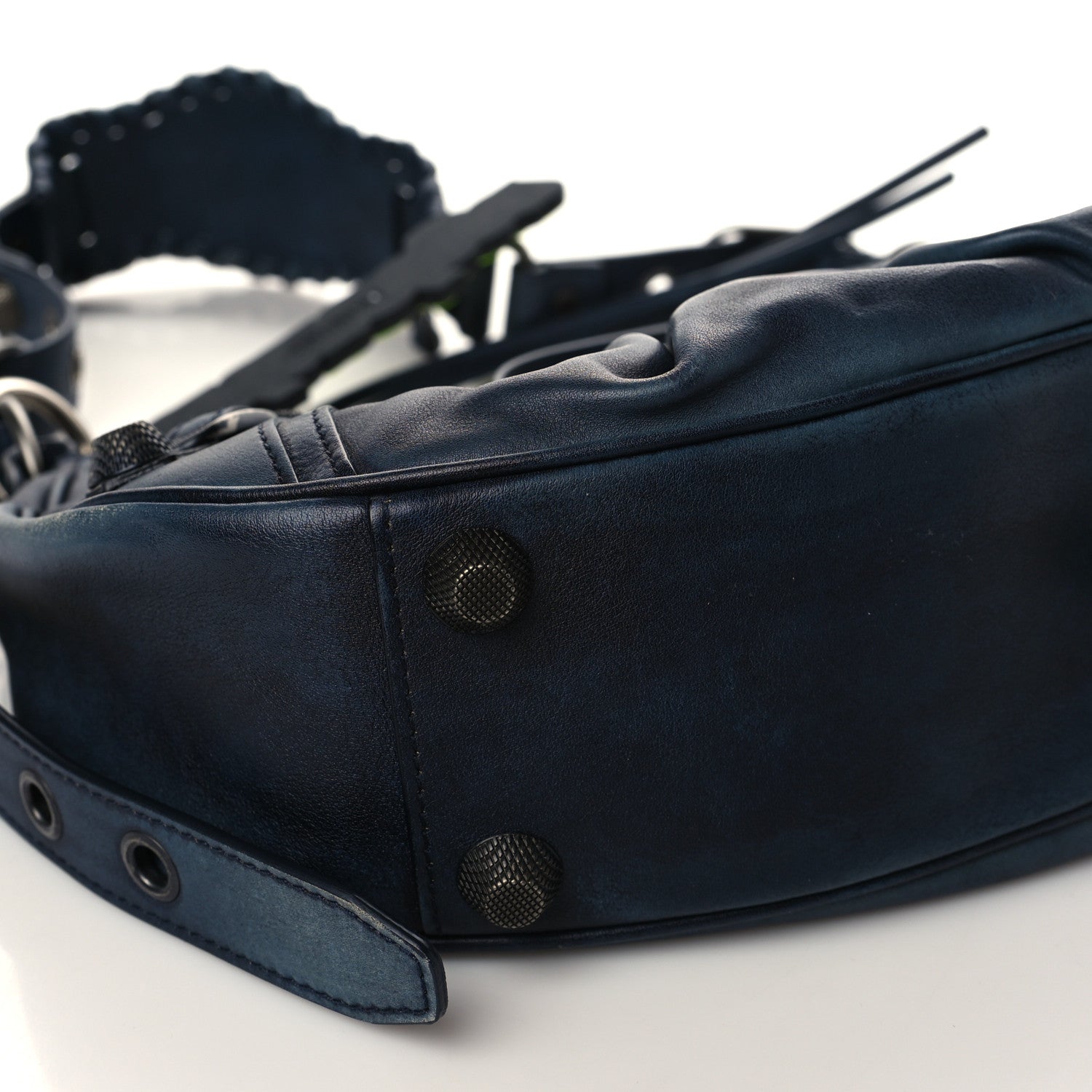 Balenciaga Used Calfskin Small Le Cagole Shoulder Bag Navy 7 of 8