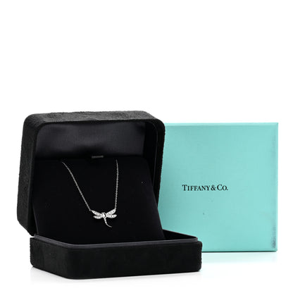 Tiffany Platinum Diamond Enchant Dragonfly Pendant Necklace 6 of 6