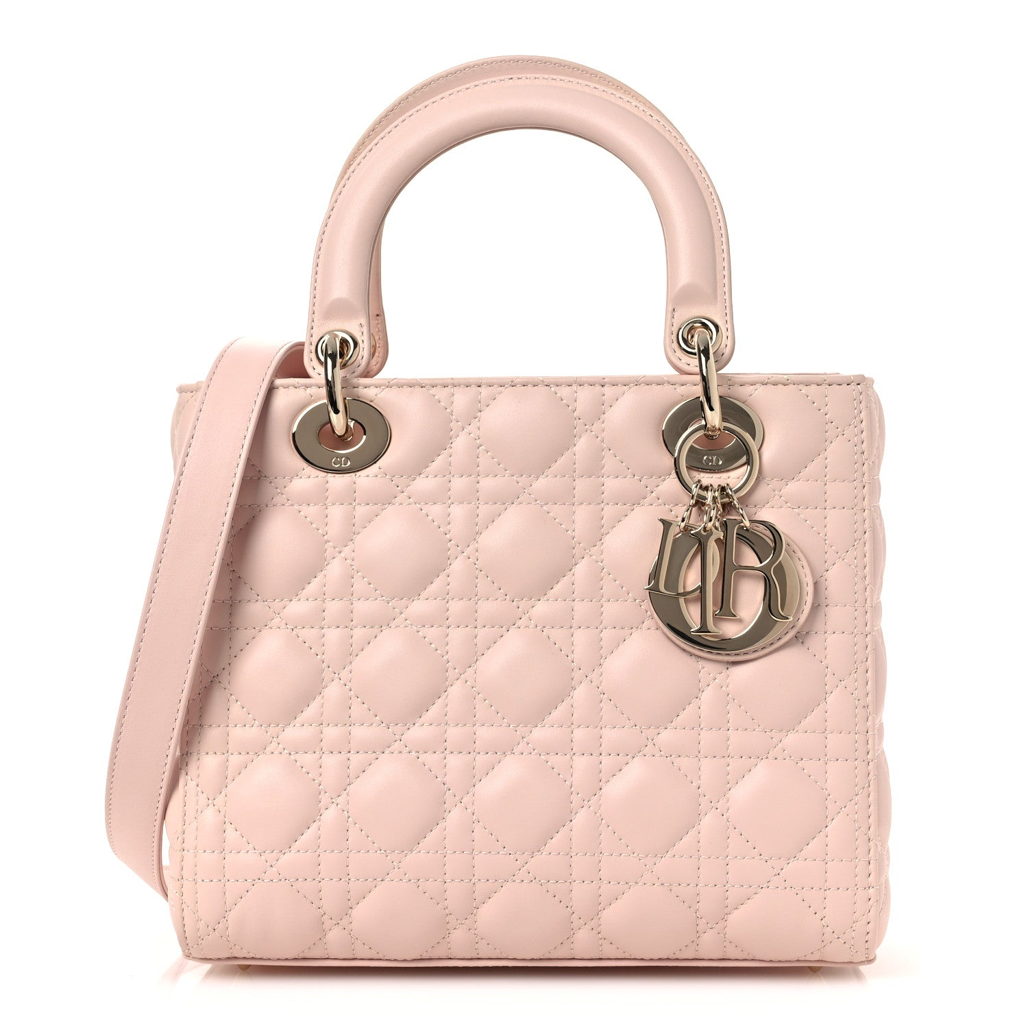 Christian Dior Lambskin Cannage Medium Lady Dior Light Pink 1 of 10