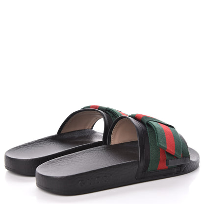 Gucci Satin Web Bow Slide Sandals 35 Black 4 of 9
