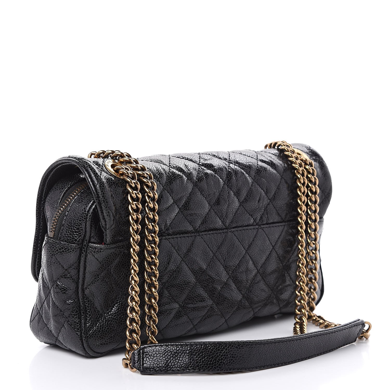 Chanel Crumpled Grained Calfskin Quilted Small Shiva Flap Black 3 of 10