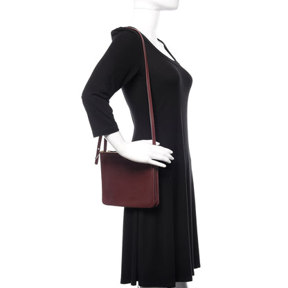 Celine Lambskin Large Trio Crossbody Bag Burgundy 2 of 11