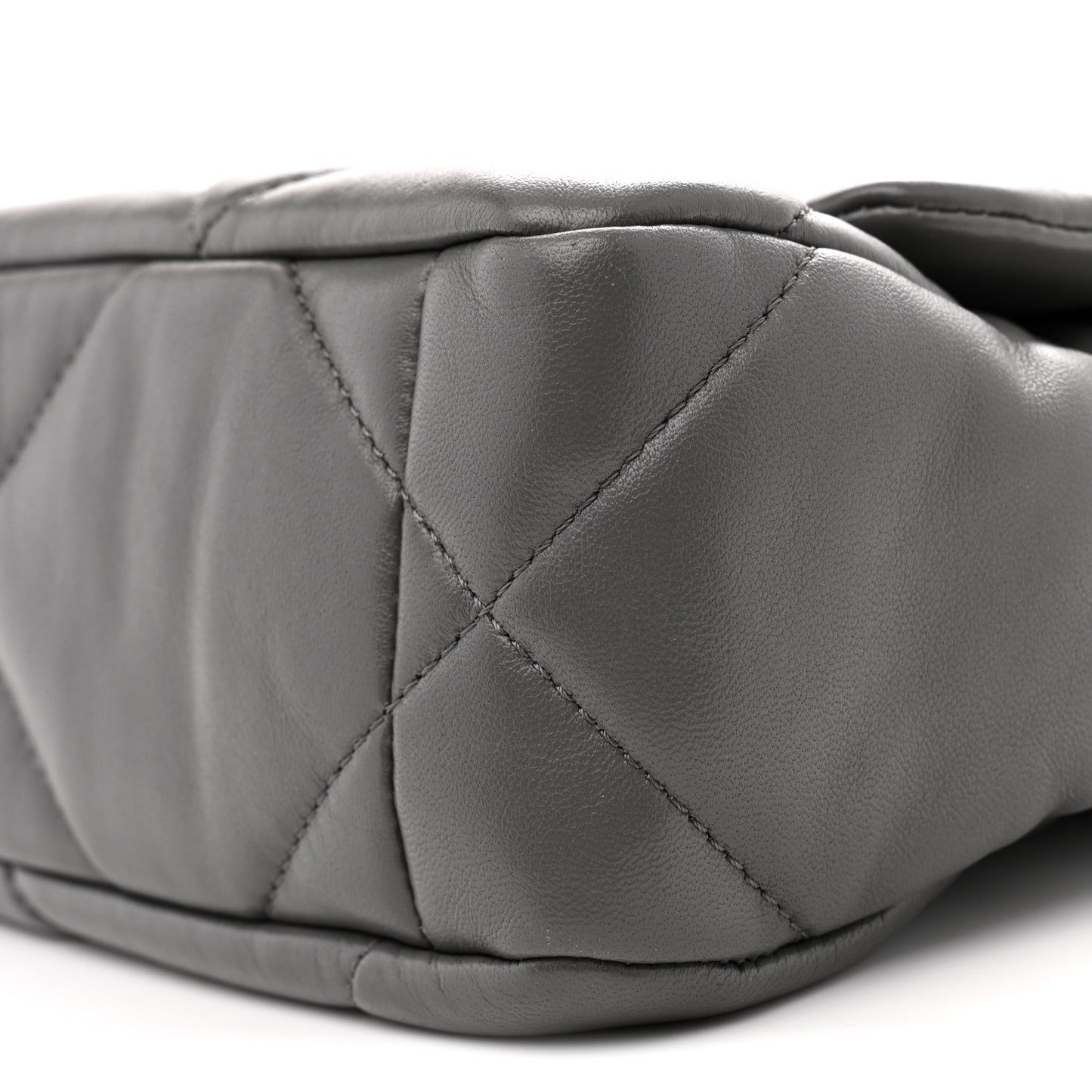 Lambskin Quilted Medium Chanel 19 Flap Dark Grey
