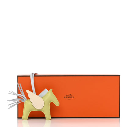 Hermes Milo Lambskin Grigri Rodeo Pegase Horse Bag Charm PM Jaune Bourgeon Bleu Brume Nata 6 of 6