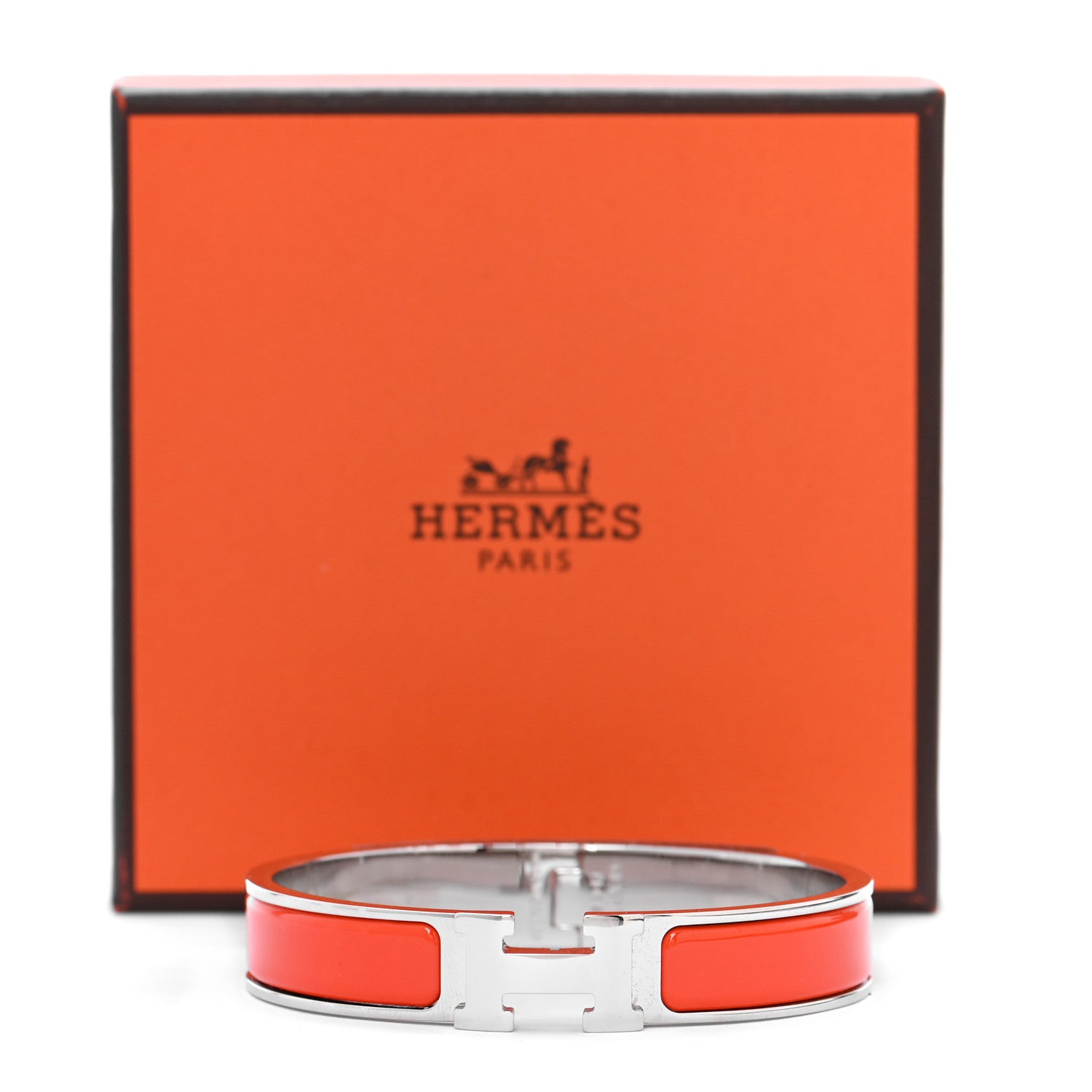 Hermes Enamel Narrow Clic Clac H Bracelet GM Orange Graffiti 5 of 5