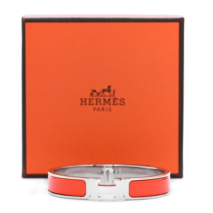 Hermes Enamel Narrow Clic Clac H Bracelet GM Orange Graffiti 5 of 5