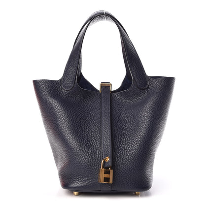 Hermes Taurillon Clemence Picotin Lock 18 PM Bleu Nuit 1 of 12
