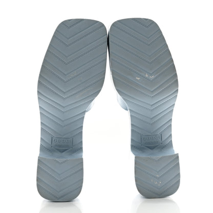 Gucci Rubber Gucci Logo Womens Platform 20/60mm Slide Sandals Porcelain Light Blue 5 of 12
