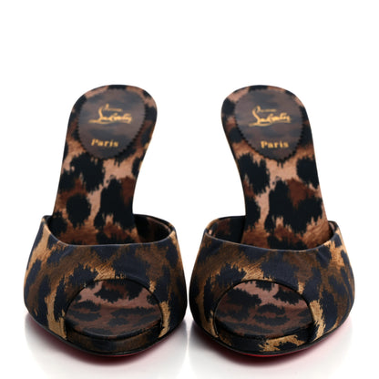 Christian Louboutin Satin Leopard Print Me Dolly 85 Sandals 36.5 Black 2 of 7