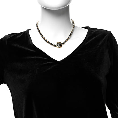 Chanel Metal Lambskin Enamel CC Choker Gold Black 2 of 5