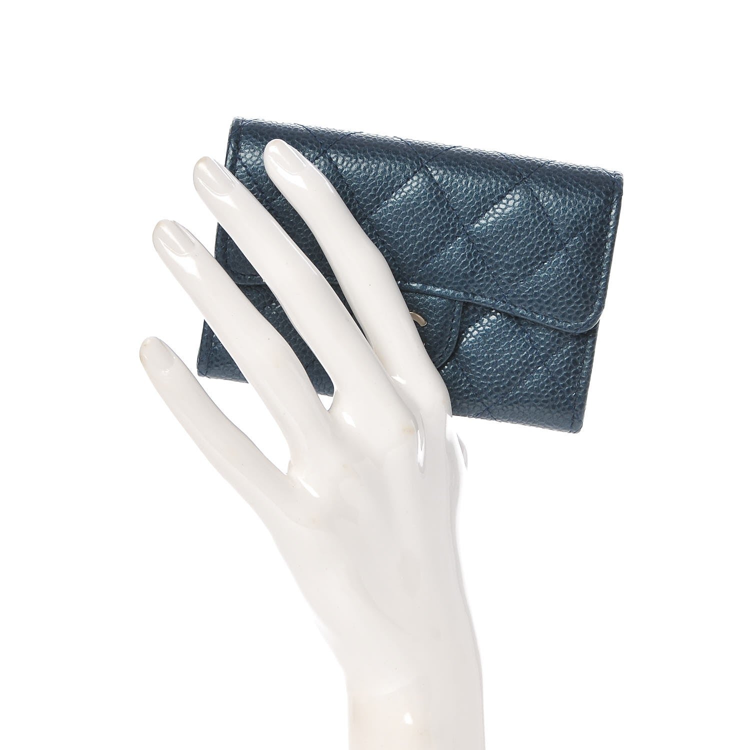 Chanel Iridescent Caviar Quilted Flap Card Holder Dark Blue 2 of 8