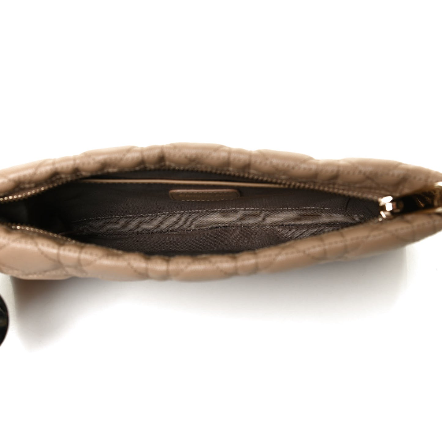 Coated Canvas Cannage Panarea Pouch Beige