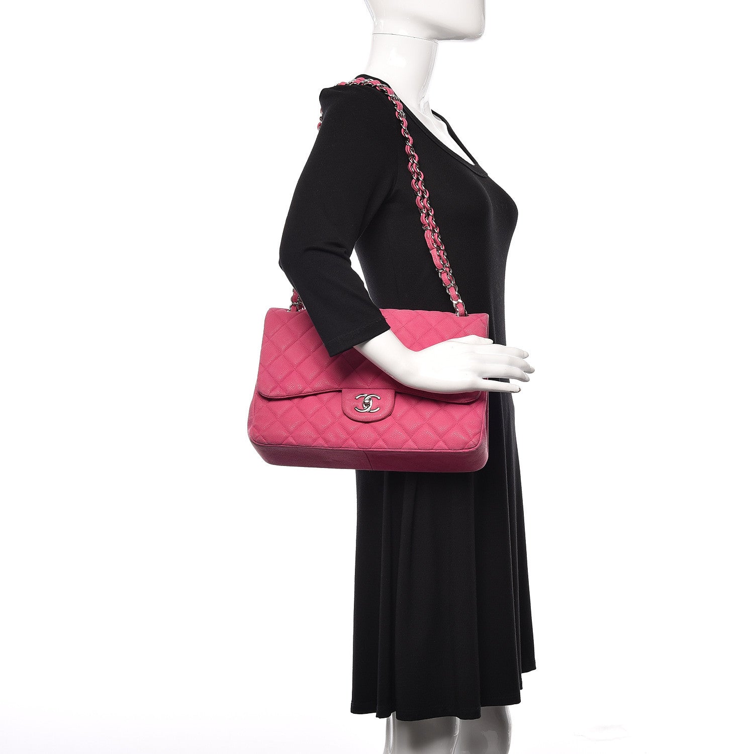 Chanel Iridescent Caviar Jumbo Double Flap Pink 2 of 16