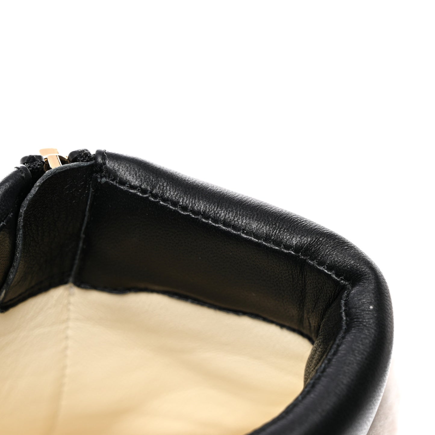 Shearling Lambskin Logo Ankle Boots 37.5 Ivory Black