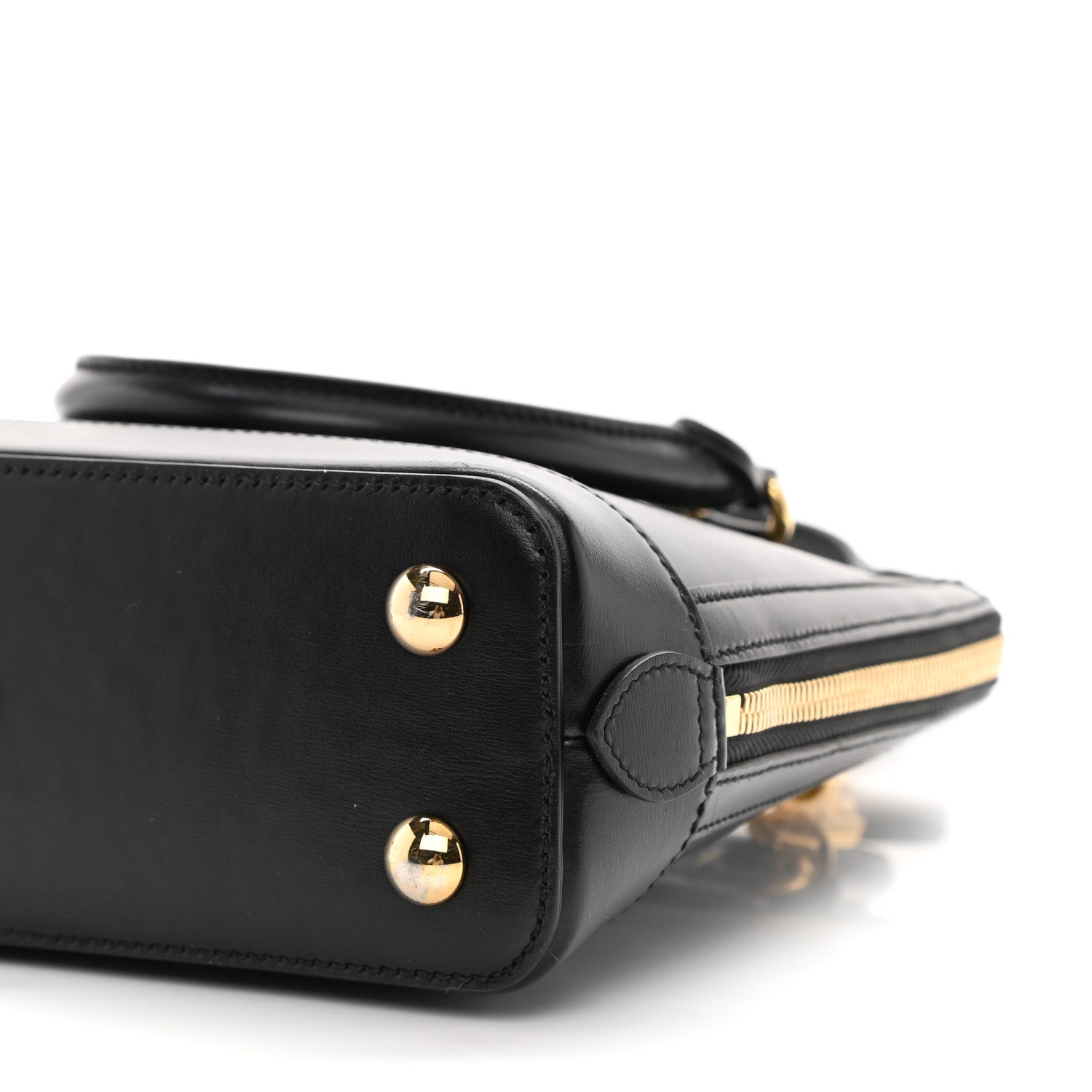 Gucci Boarded Plutone Calfskin Small Horsebit 1955 Top Handle Bag Black 10 of 13