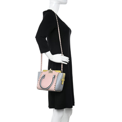 Valentino Garavani Vitello Watercolor Mini Rockstud Double Handle Tote Rose 2 of 13