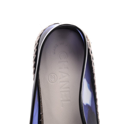 Chanel Mesh Lambskin Check Print CC Espadrilles 39 Blue Black White 8 of 8
