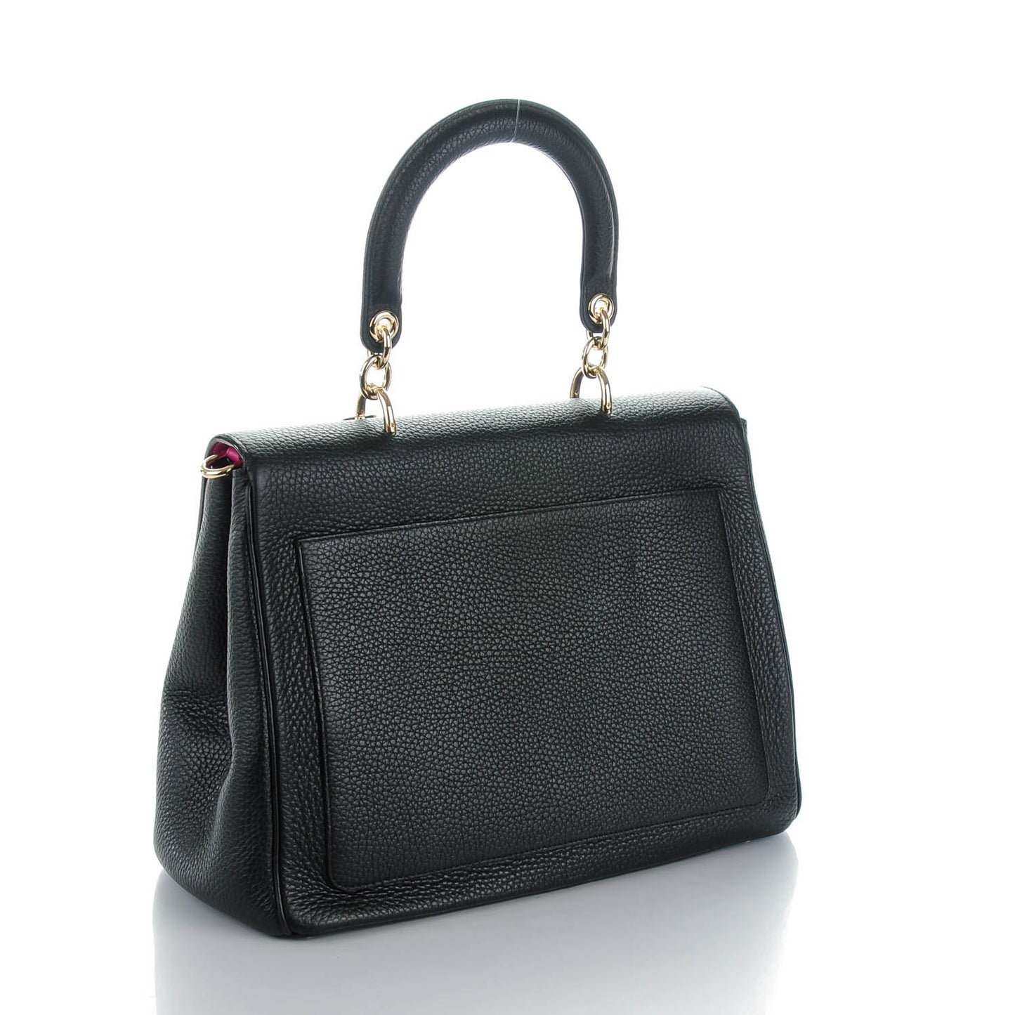 Bullcalf Medium Be Dior Flap Black Fraise