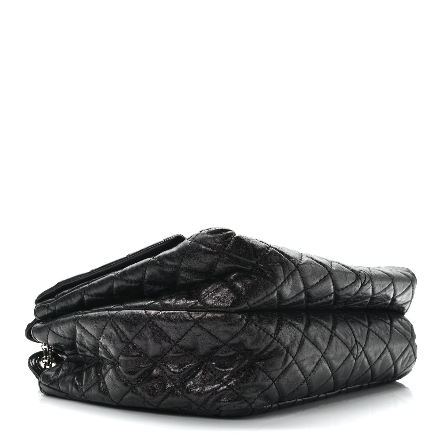 Metallic Aged Calfskin Quilted Reissue 2.55 Accordion Flap Black