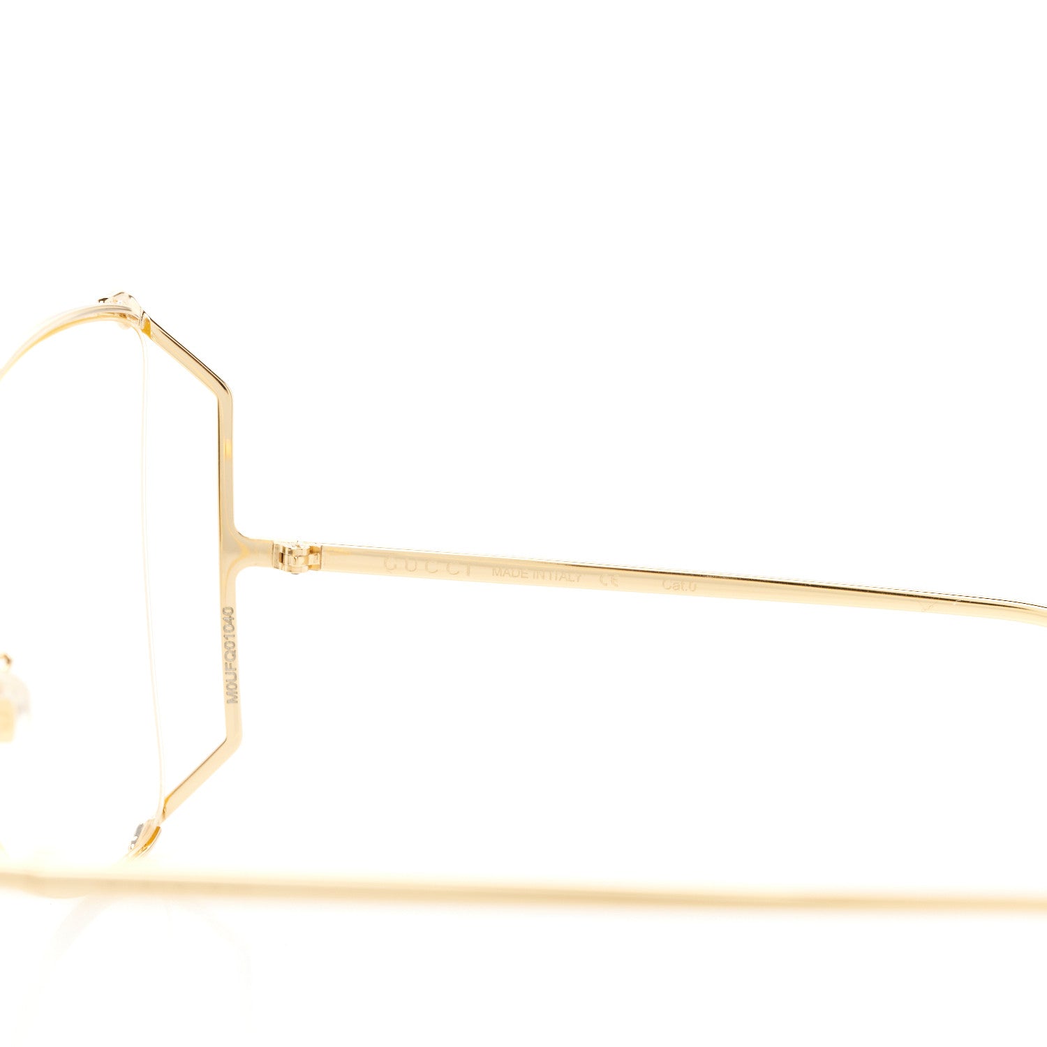 Gucci Metal Oversized Round Sunglasses GG0252S Gold 6 of 8