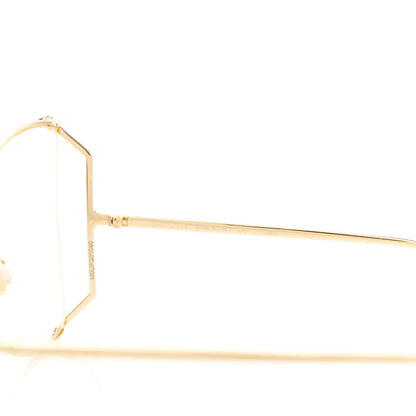 Gucci Metal Oversized Round Sunglasses GG0252S Gold 6 of 8