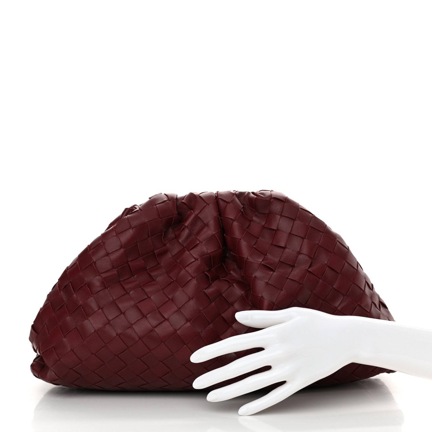 Bottega Veneta Nappa Maxi Intrecciato The Pouch Oversized Clutch Bordeaux 2 of 10