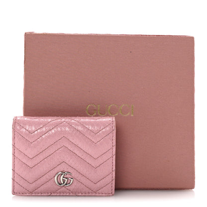 Gucci Snakeskin GG Marmont Card Case Wallet Perfect Pink 8 of 8
