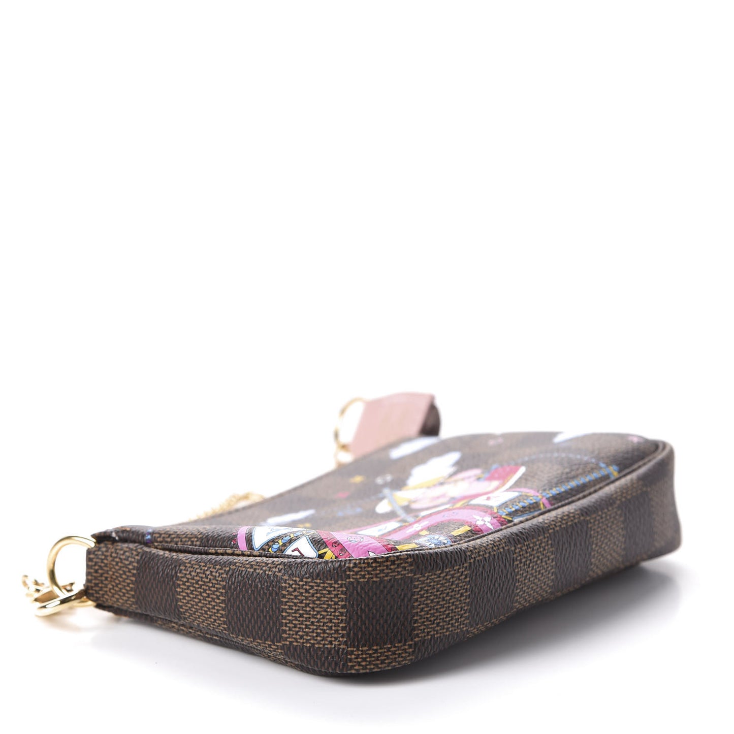 Damier Ebene 2020 Christmas Animation Big Wheel Mini Pochette Accessories Rose Ballerine