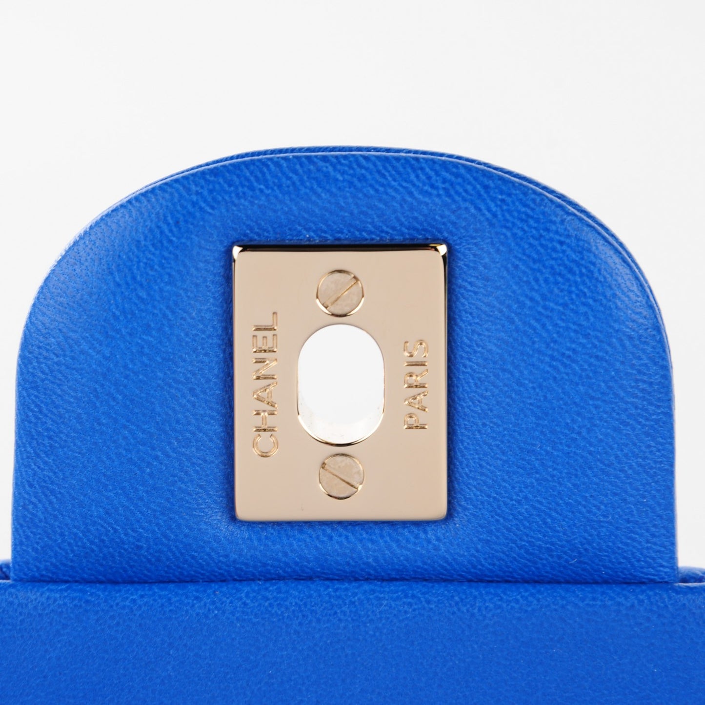 Lambskin Quilted Mini Rectangular Flap Blue