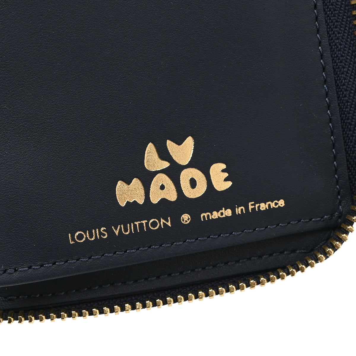 Louis Vuitton X NIGO Taurillon Monogram Denim Drip Zippy Vertical Wallet Blue 7 of 11