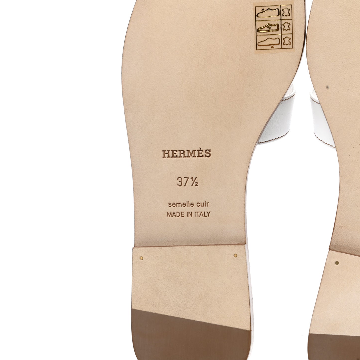 Box Calfskin Oran Sandals 37.5 White