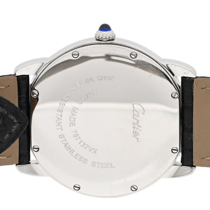 Cartier Stainless Steel Alligator 36mm Ronde Solo Quartz Watch 4 of 5