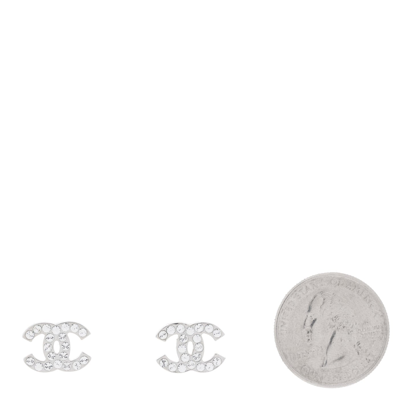 Crystal CC Earrings Silver