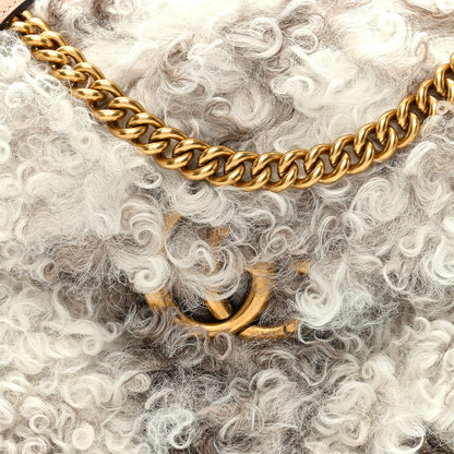 Gucci Shearling Small GG Marmont Shoulder Bag White Beige 9 of 11