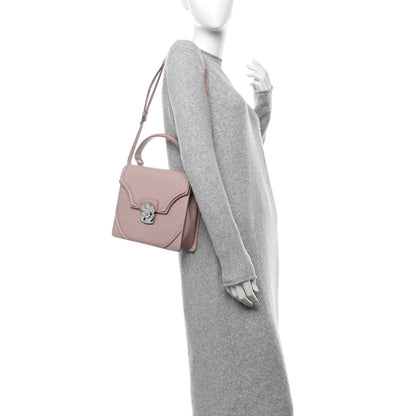 Alexander McQueen Calfskin Crystal Chain Flower Satchel Pink 2 of 12