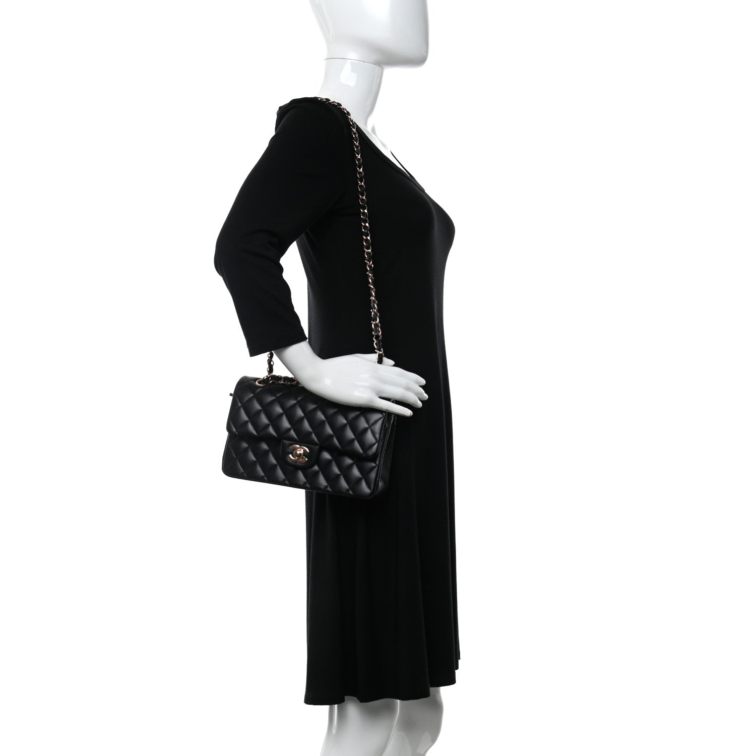 Chanel Lambskin Quilted Small Double Flap Black 3 of 14