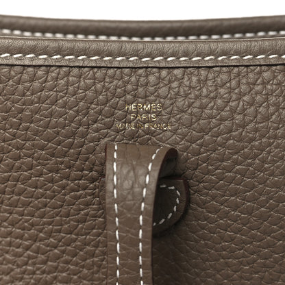 Hermes Taurillon Clemence Amazone Evelyne TPM Etoupe Bleu Indigo 6 of 11