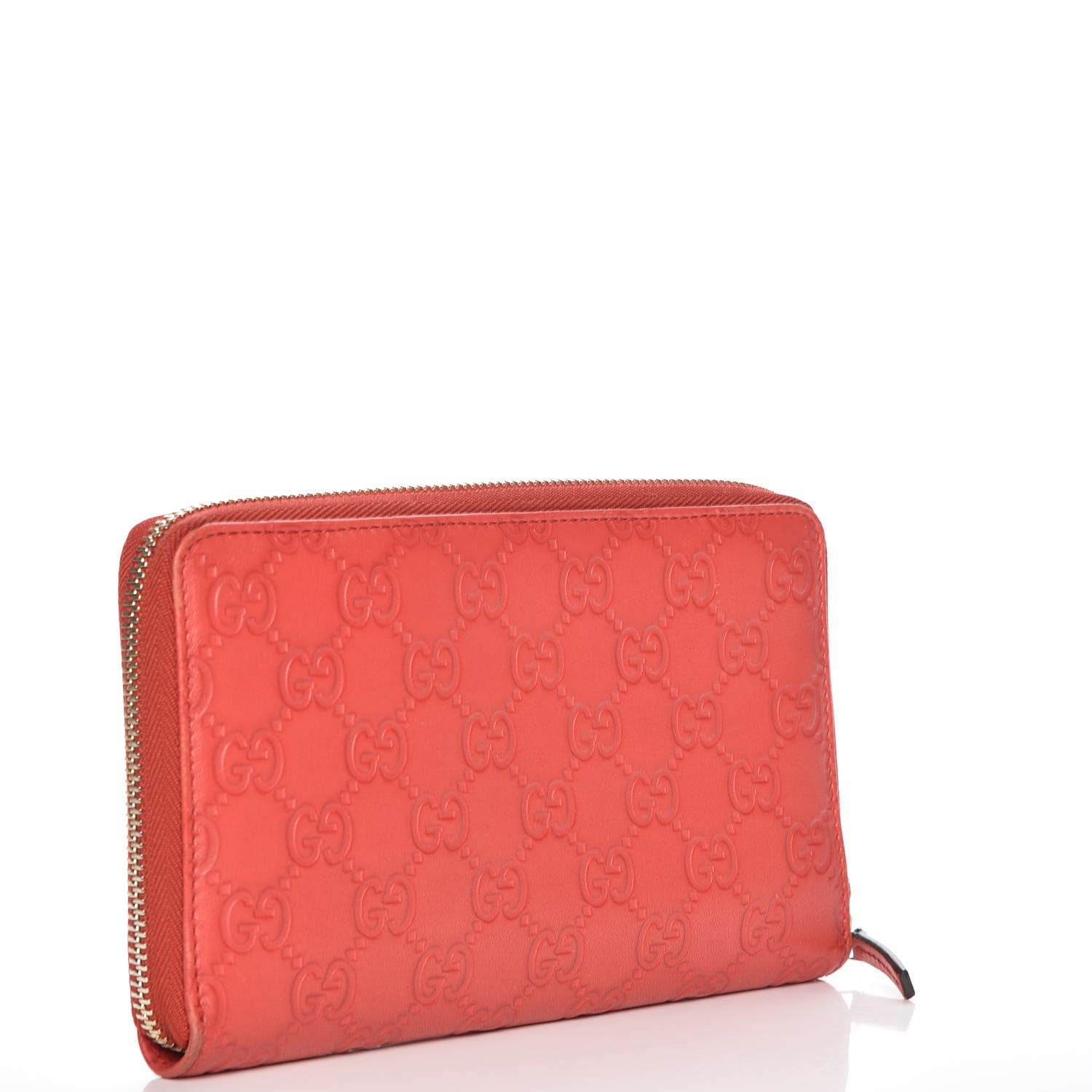 Gucci Guccissima Zip Around Travel Wallet Red 3 of 8