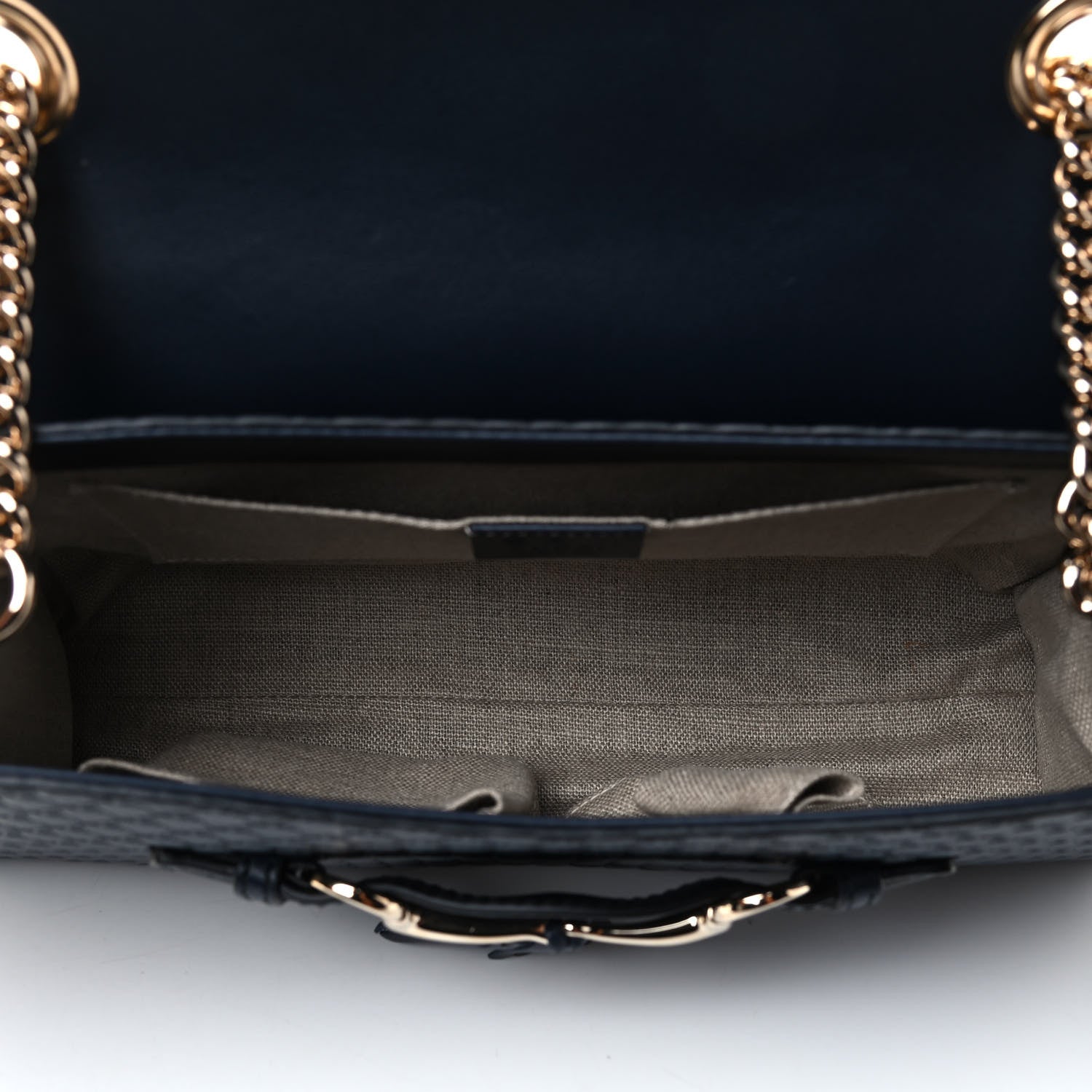 Gucci Soft Microguccissima Medium Emily Chain Shoulder Bag Blue 4 of 4