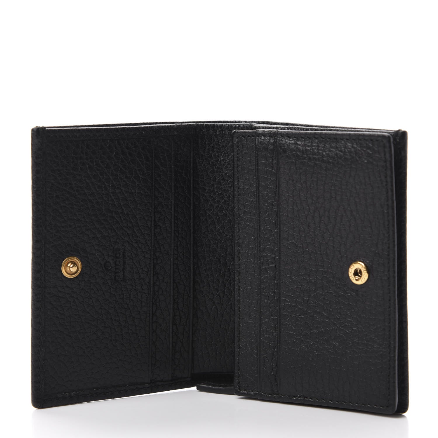 Gucci Pebbled Calfskin Butterfly Card Case Black 5 of 8