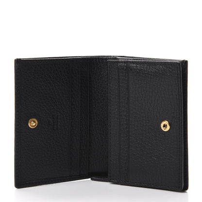 Gucci Pebbled Calfskin Butterfly Card Case Black 5 of 8