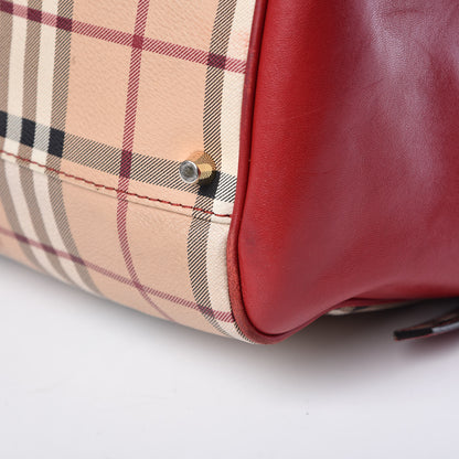 Burberry Haymarket Check Small Canterbury Tote Military Red 23 of 23