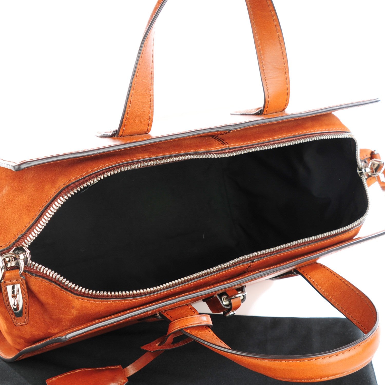 Alexander Wang Shiny Calfskin Pelican Satchel Amaretto Rhodium Hardware 5 of 7