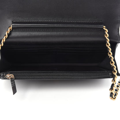 Chanel Lambskin Quilted Boy Wallet On Chain WOC Black 5 of 12