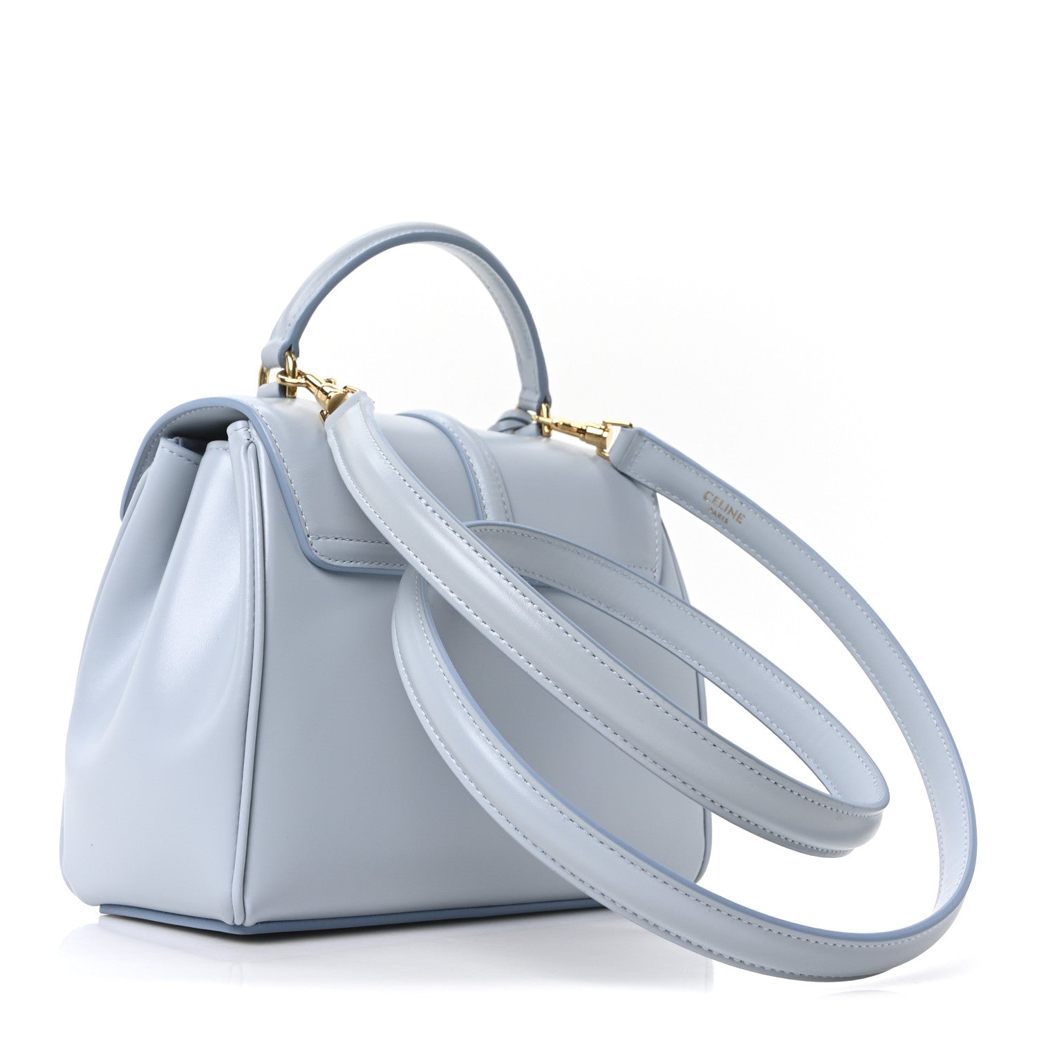 Celine Satinated Calfskin Mini 16 Top Handle Bag Pale Blue 3 of 13