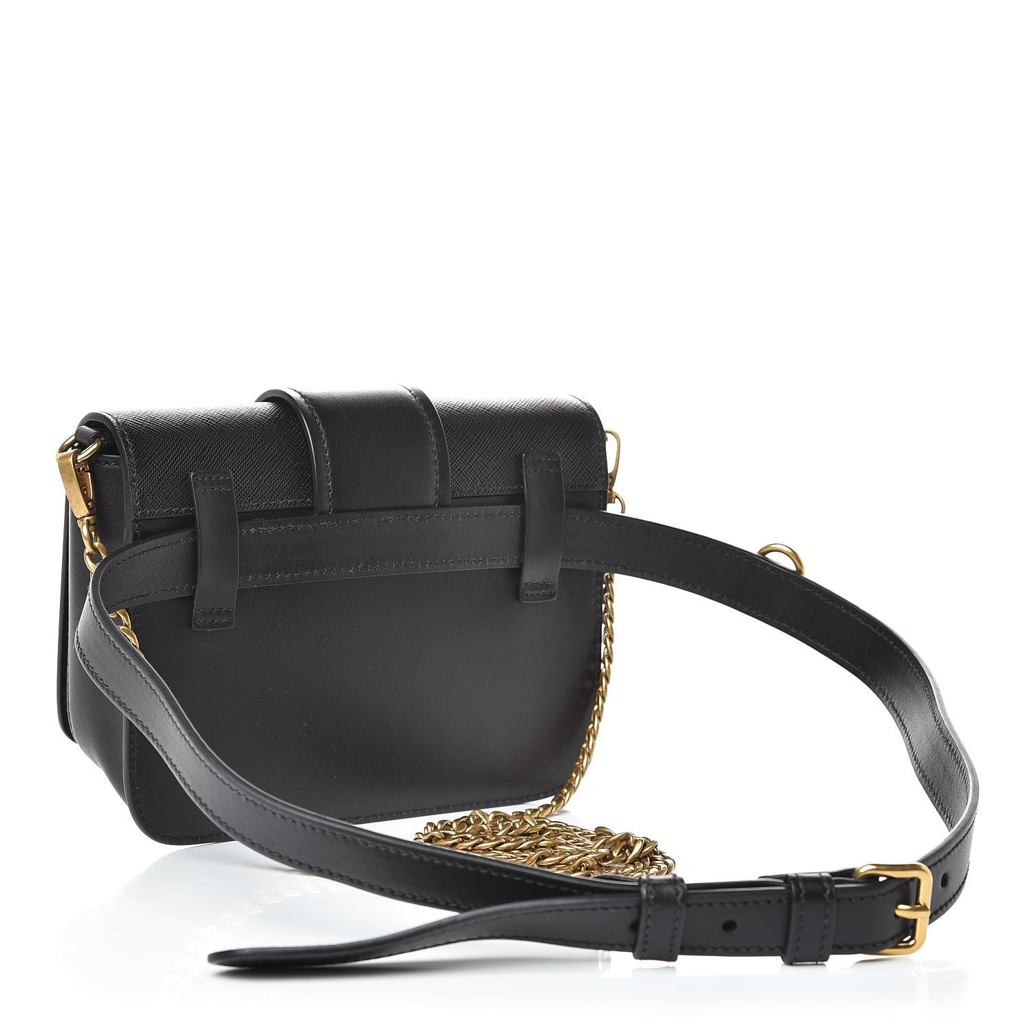 Prada Saffiano City Calf Cahier Belt Bag Black 4 of 11